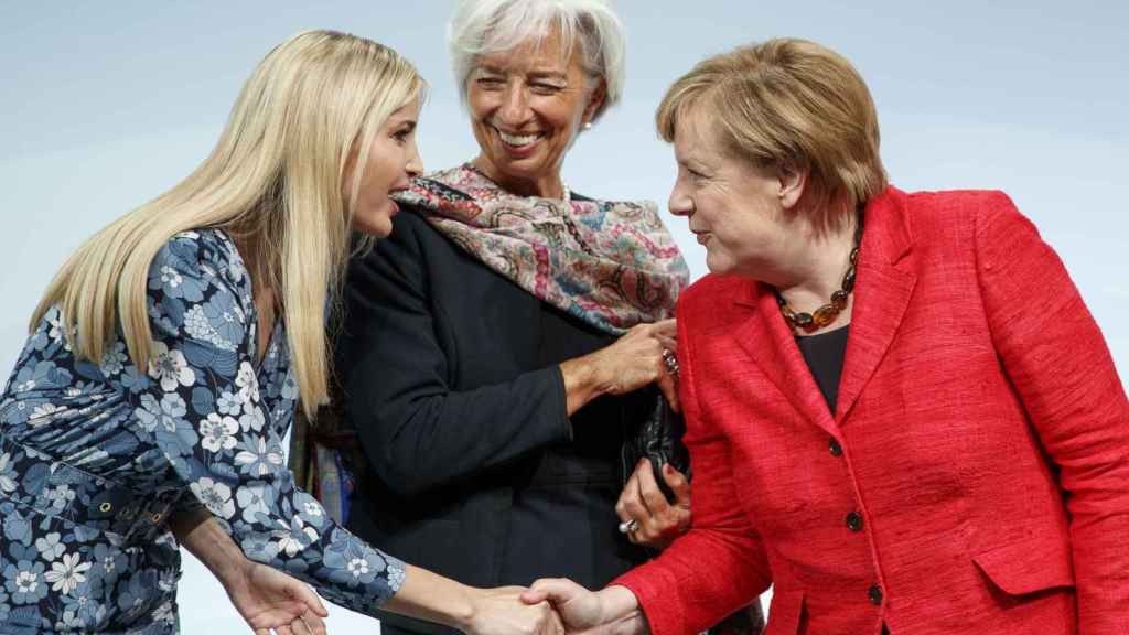 Ivanka Trump, Christine Lagarde y Angela Merkel en su debate en el W20.