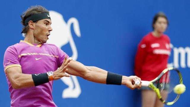 Nadal, durante su primer encuentro en el Conde de Godò.