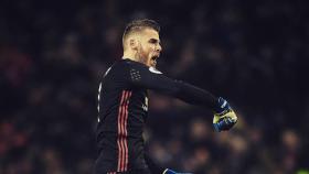 De Gea en un partido con el Manchester United. Foto. Twitter (@D_DeGea)