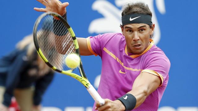 Nadal, durante su encuentro ante Anderson en Barcelona.