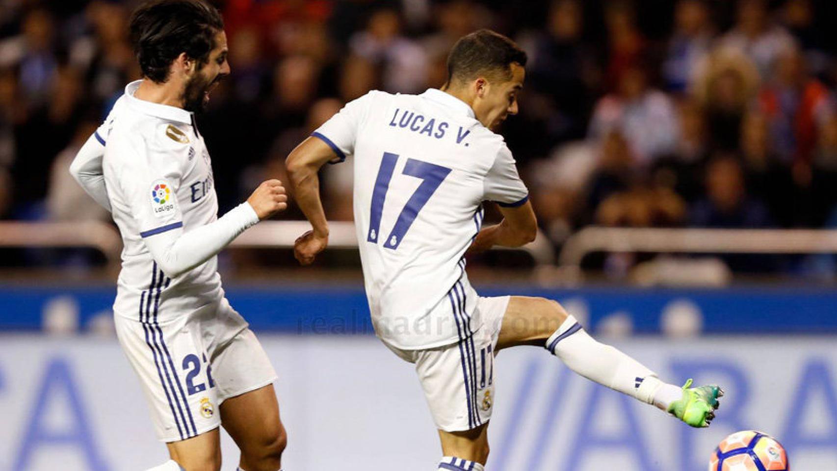 Lucas e Isco en el partido ante el Dépor