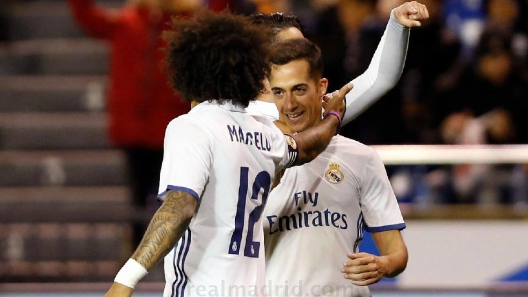 Marcelo celebra con Lucas