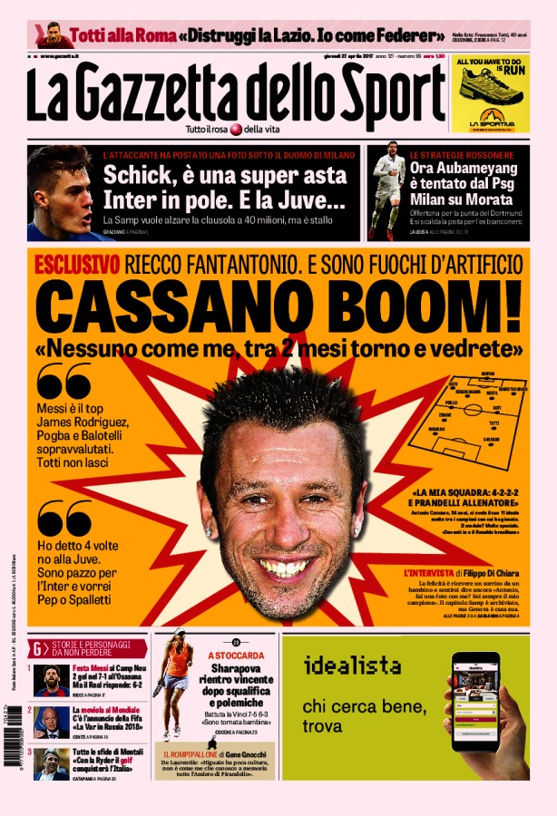La Gazzeta dello Sport: Morata, el plan B del Milan