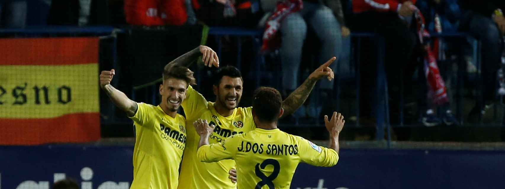 El Villarreal celebra un gol.