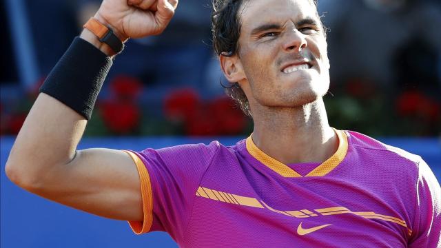 Nadal, celebrando su pase a semifinales de Barcelona.