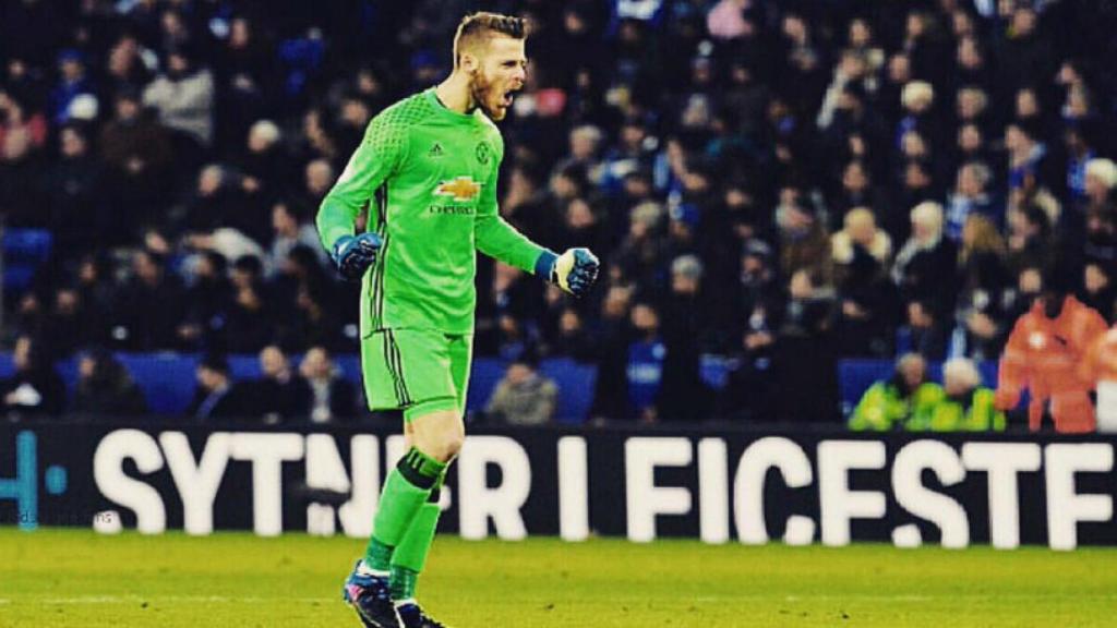 De Gea celebrando. Foto: Twitter. (@D_DeGea)