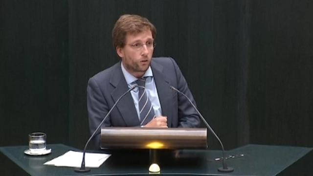 Martínez-Almeida, durante una intervención en el pleno del Ayuntamiento.