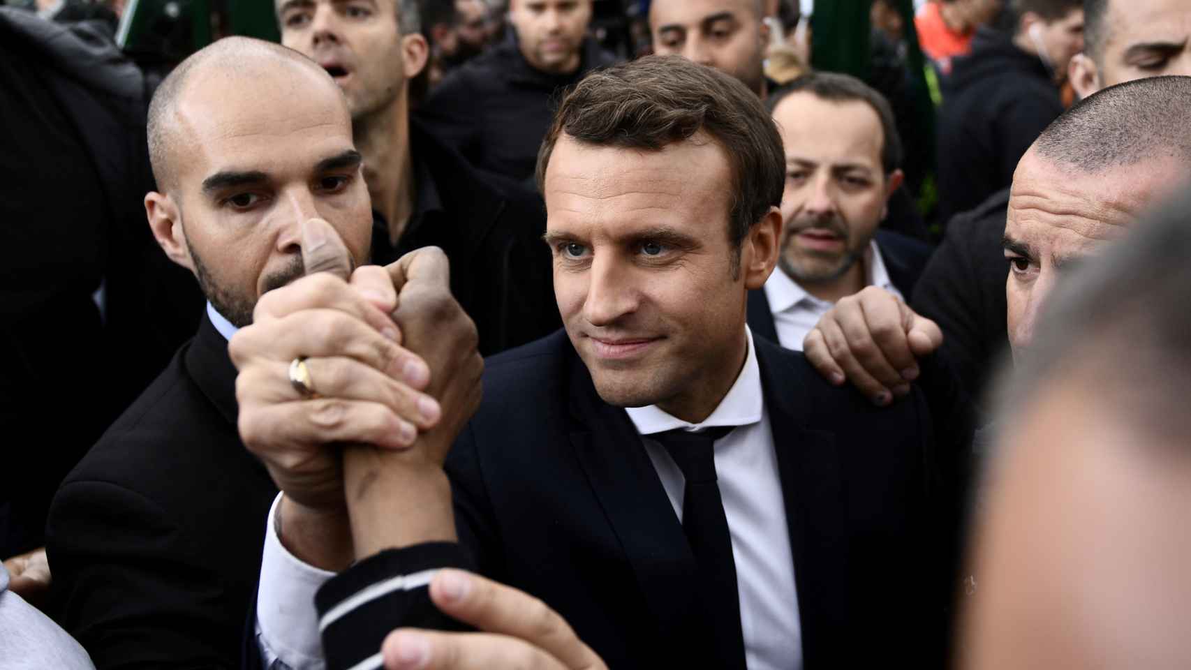 Emmanuel Macron, en uno de los actos de campaña.