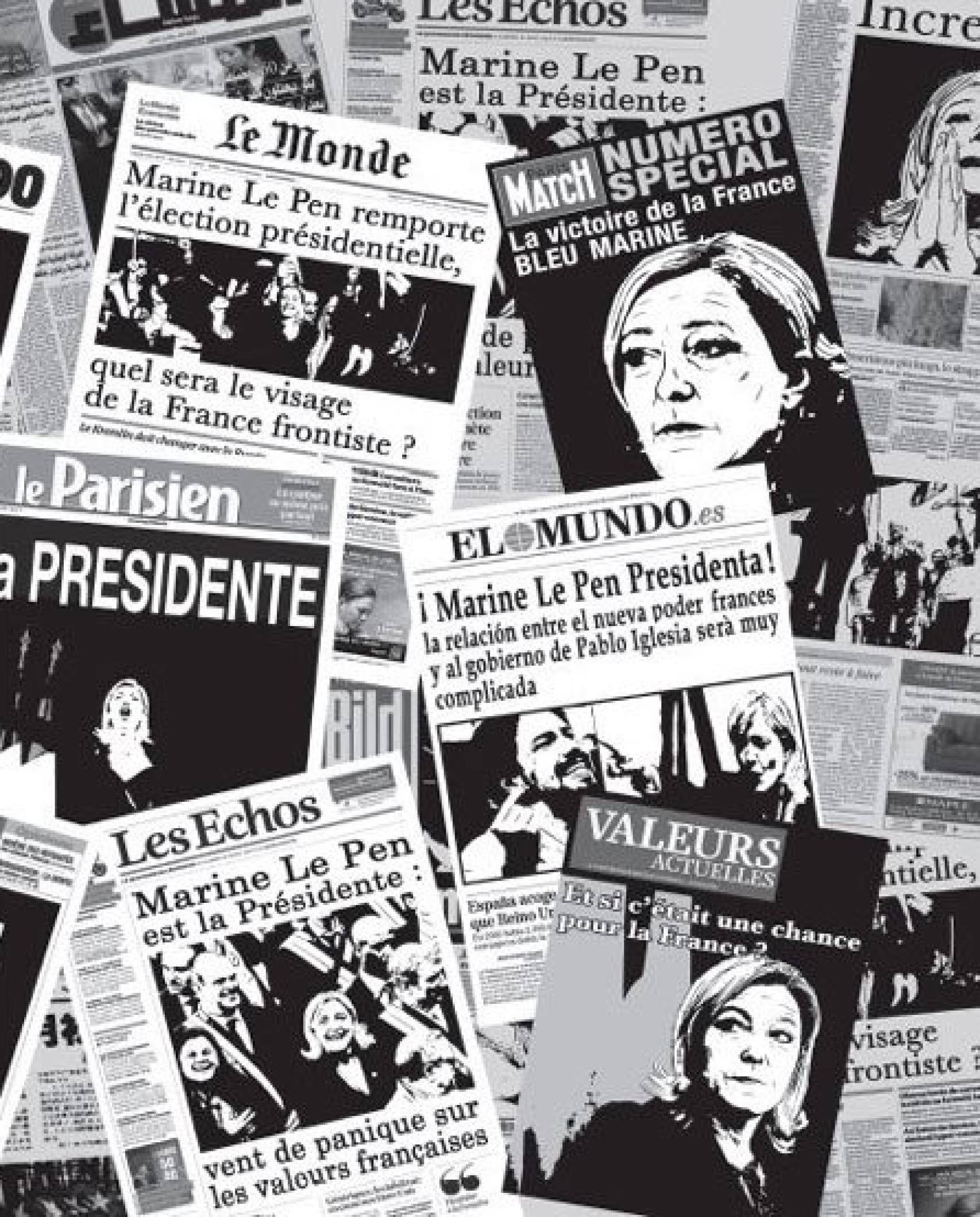 Imagen de La Présidente, un cómic de François Durpaire y Farid Boudjellal que imagina una Francia gobernada por Le Pen.