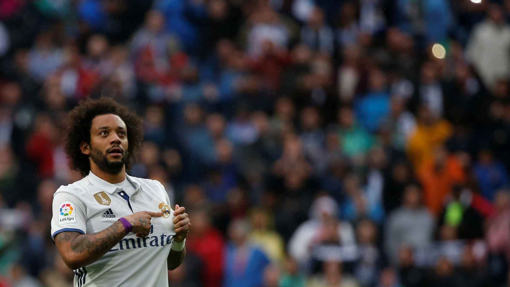 Marcelo tras marcar su segundo gol / Reuters