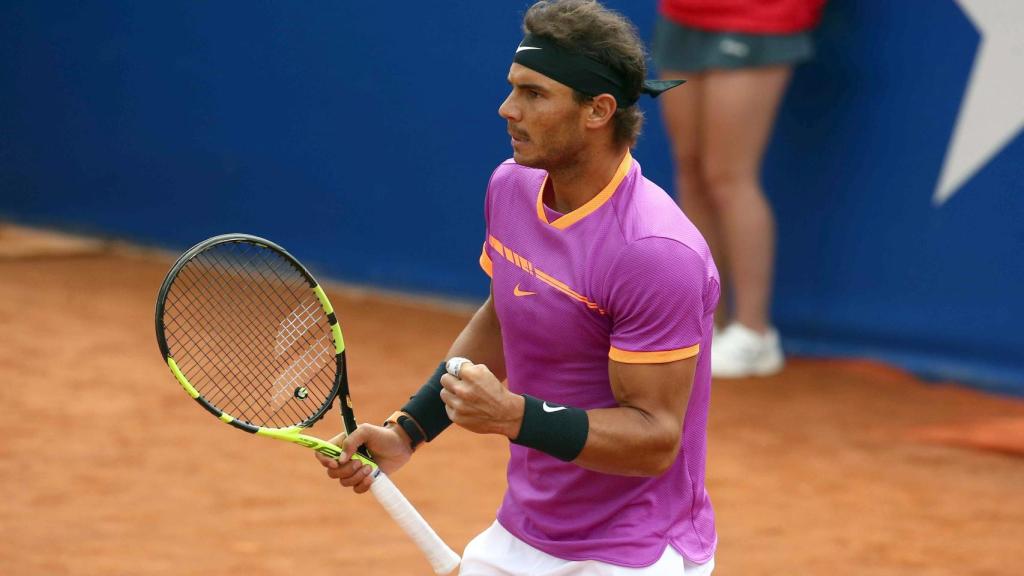 Nadal, celebrando un punto en la final de Barcelona