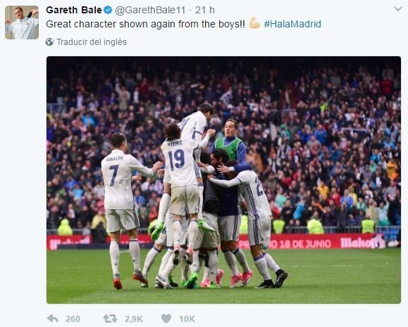 Bale no oculta su orgullo por sus compañeros