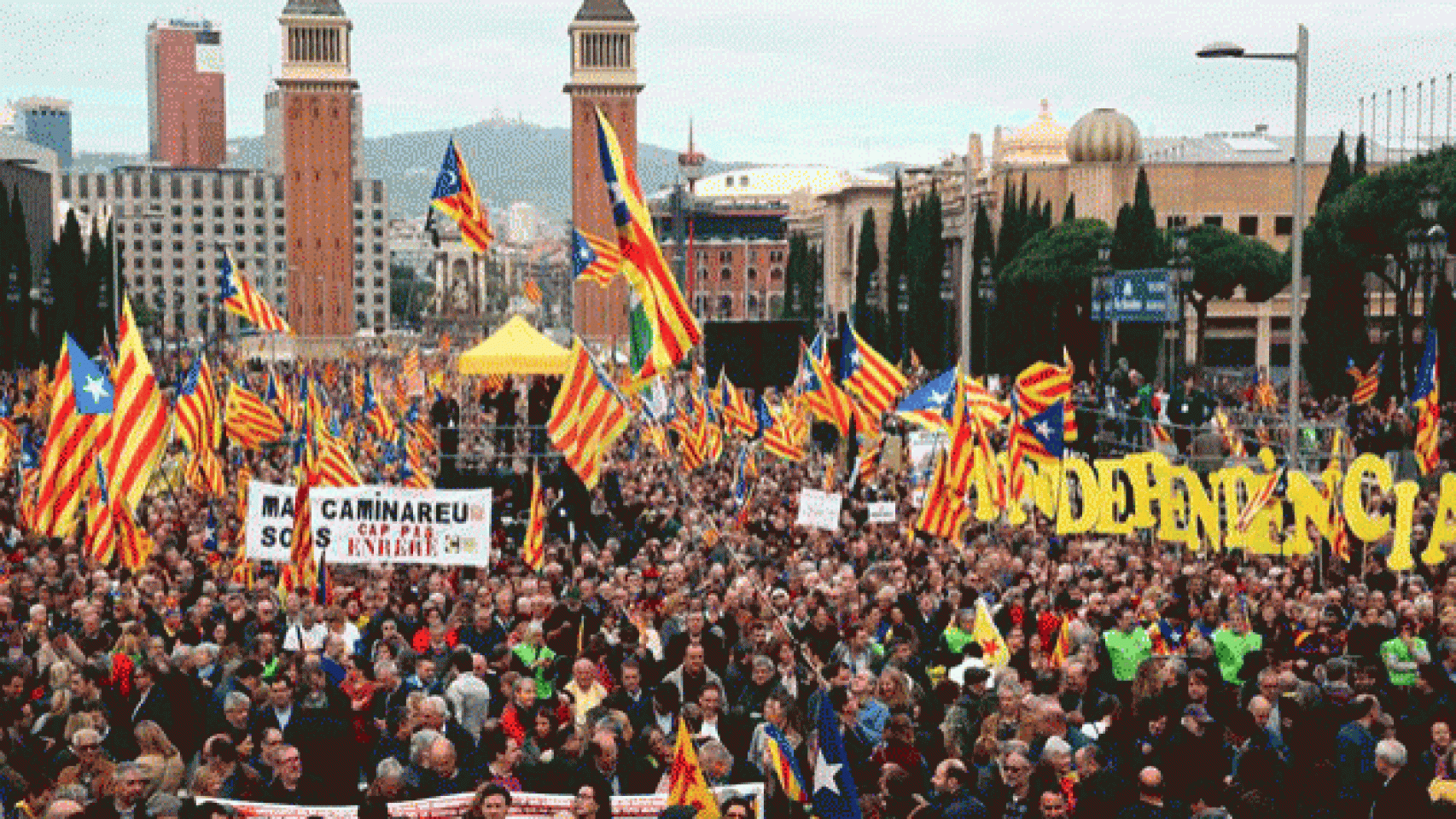 Manifestación en Barcelona a favor de la independencia