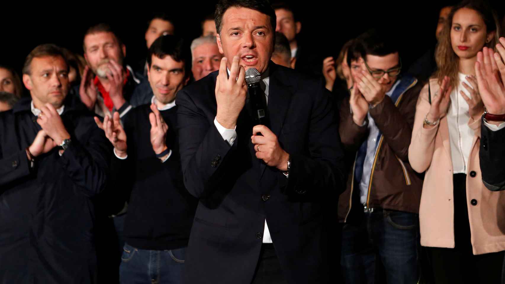 Matteo Renzi, durante sus agradecimientos.