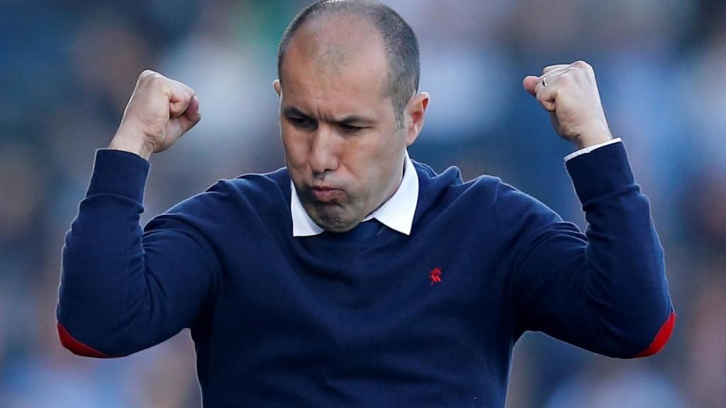 Leonardo Jardim celebra un gol.