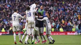 El Real Madrid celebrando el gol de Marcelo ante el Valencia. Foto: Twitter (@GarethBale11)