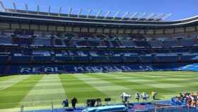El Madrid prepara un espectacular tifo en el Bernabéu   Foto: Twitter (@nuevobernabeu)
