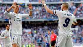 Cristiano felicita a Benzema tras el gol