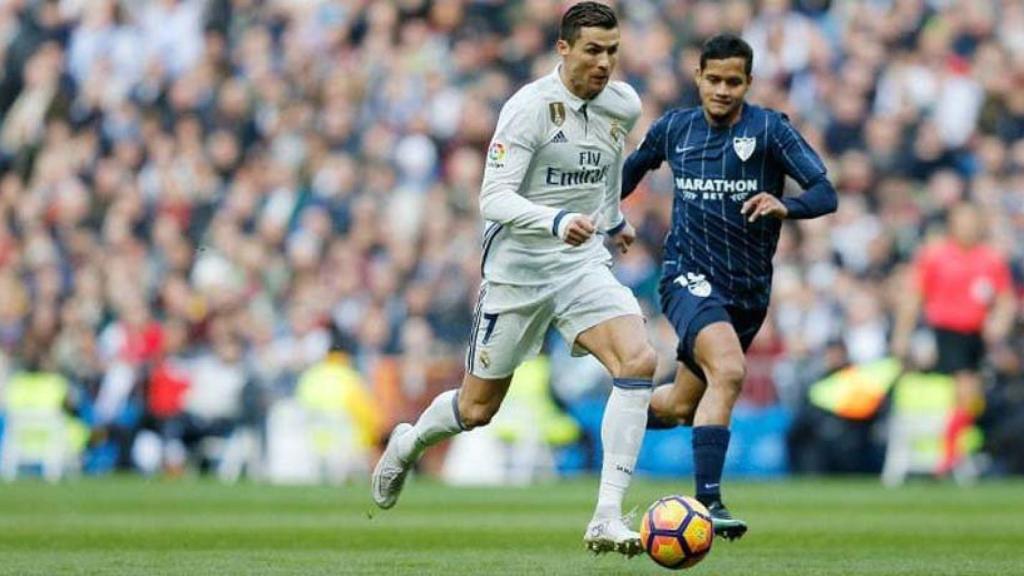 Cristiano Ronaldo en el partido ante el Málaga