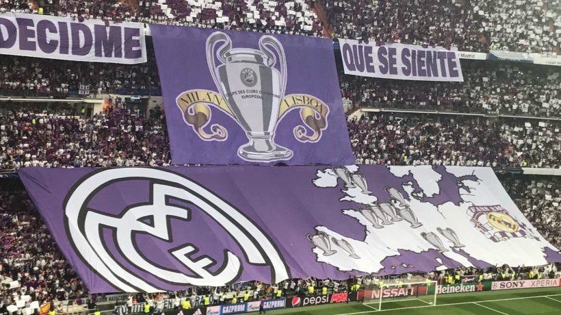 Increíble tifo en el Santiago Bernabéu para el derbi de Champions