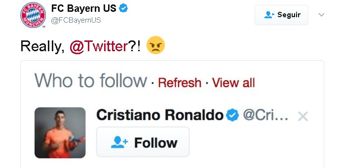 El enfado del Bayern con Twitter por culpa de Cristiano