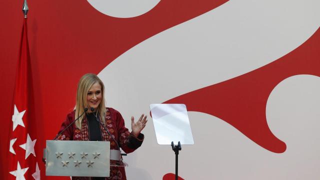 Cifuentes en su intervención en el acto de entrega de las Medallas de la Comunidad.