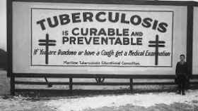 Un cartel de concienciación frente a la tuberculosis.