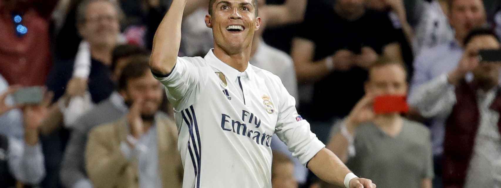 Cristiano Ronaldo celebra uno de sus tres goles al Atlético.