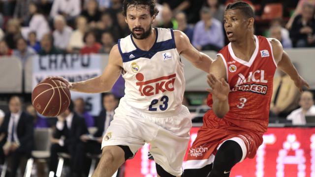 Sergio Llull en un momento del partido ante el Manresa.