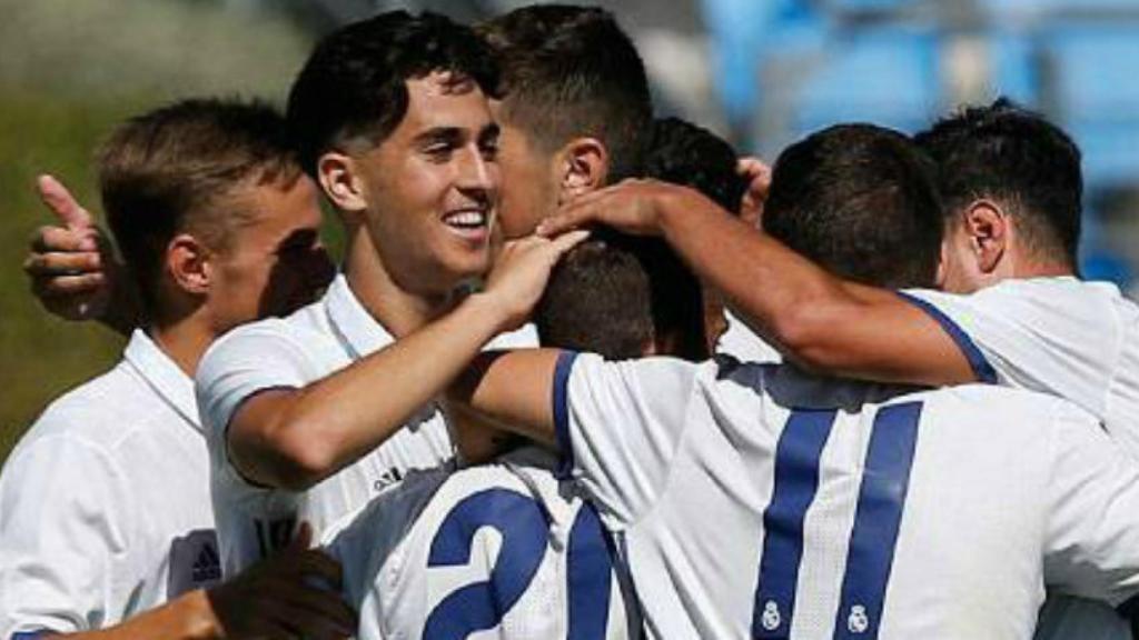 El Juvenil A celebra un gol frente al Atlético