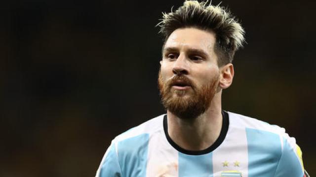 Messi durante un partido de la selección argentina