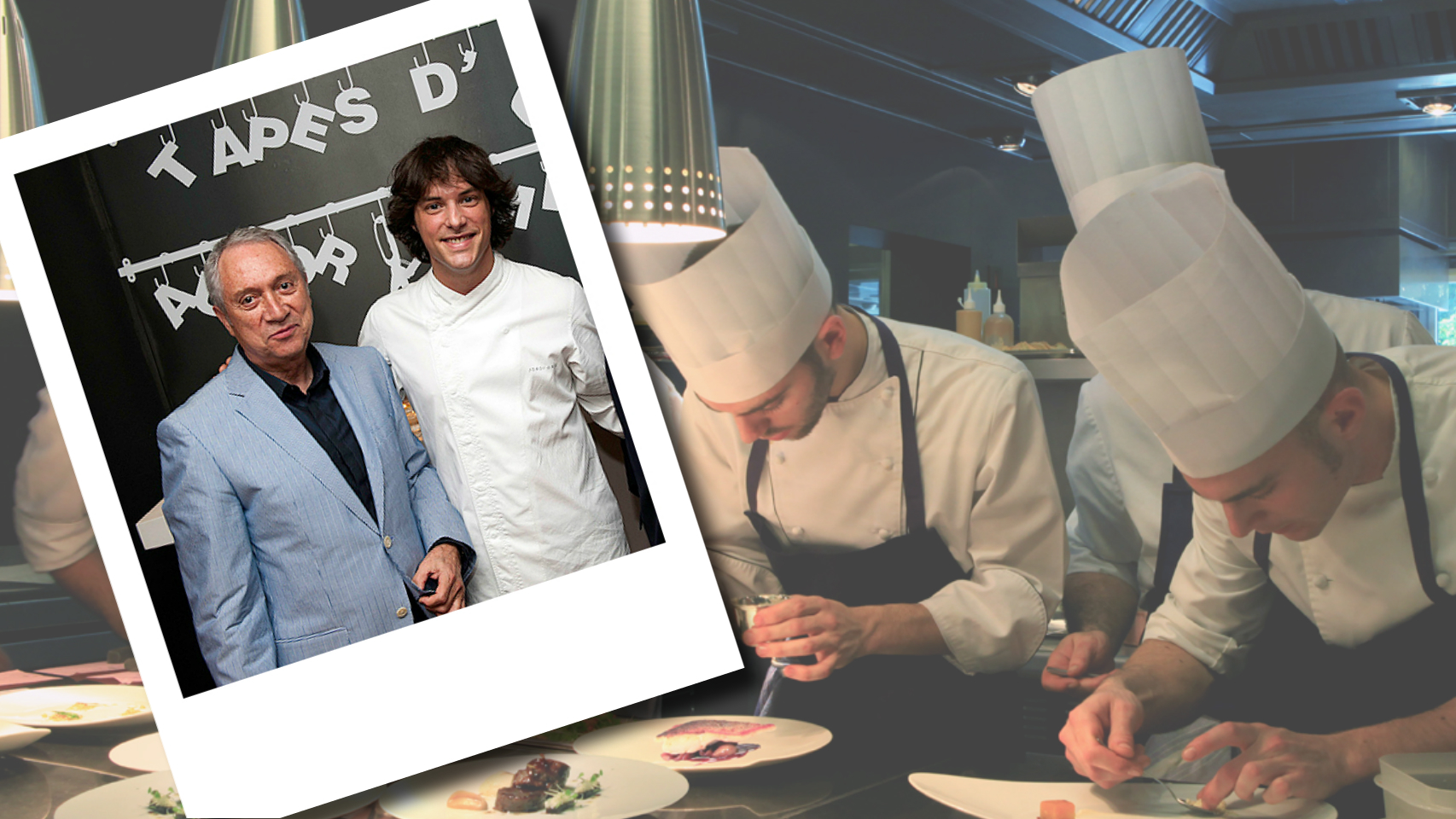 Josep María González y Jordi Cruz en la presentación de uno de sus restaurantes.