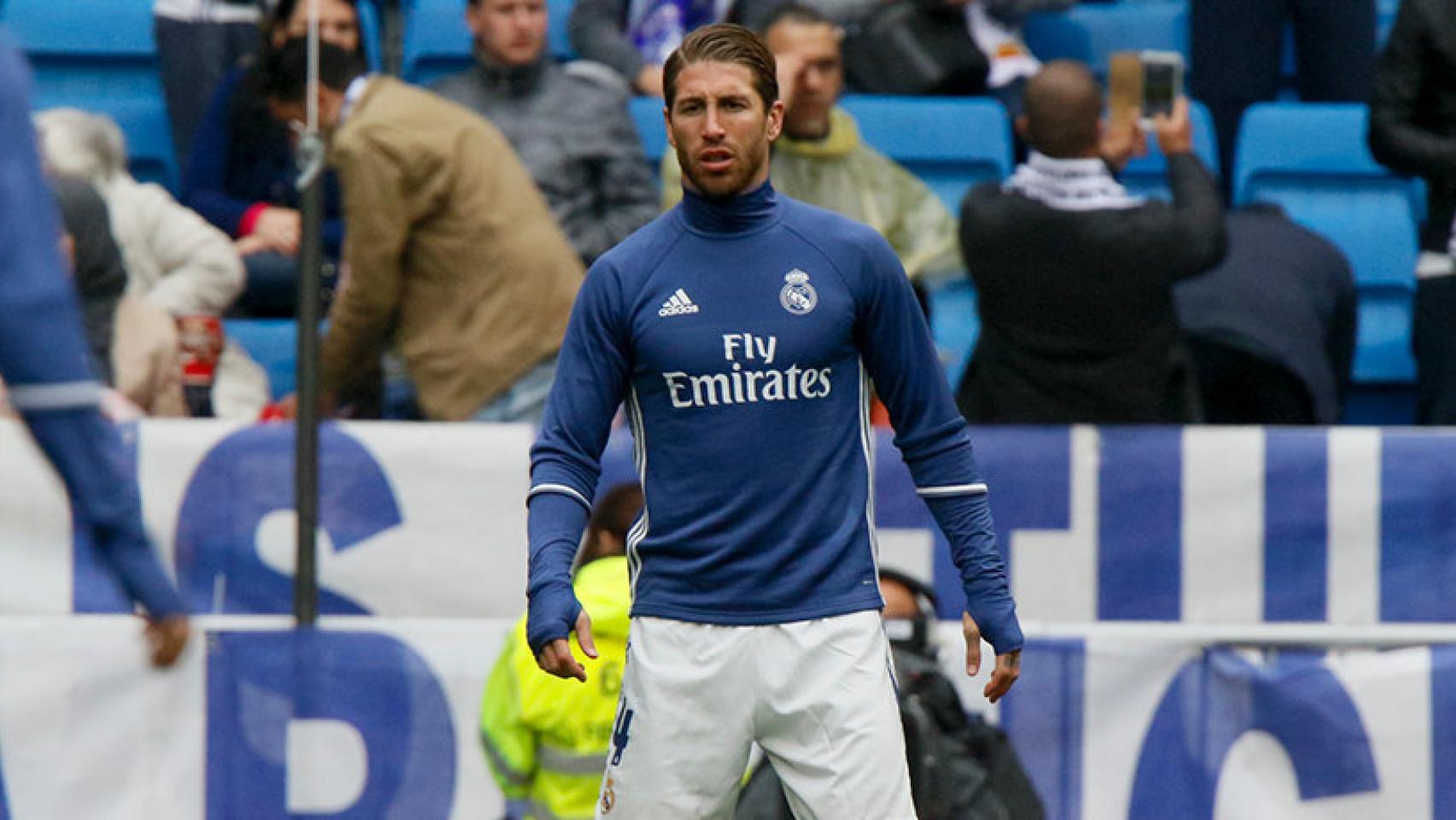 Sergio Ramos en el calentamiento del Valencia Fotógrafo: Manu Laya / El Bernabéu