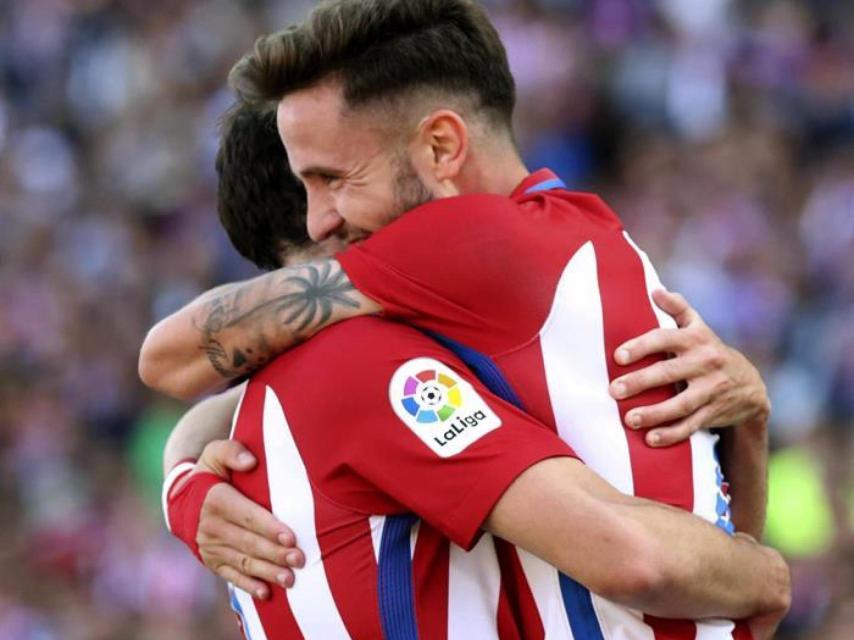 Saúl celebra un gol contra el Eibar.