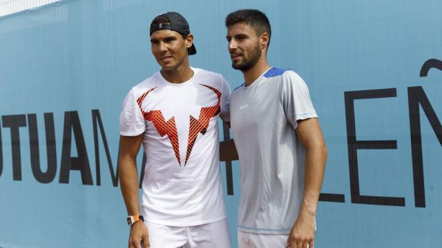 Nadal junto a Mardones al acabar el entrenamiento el pasado viernes.