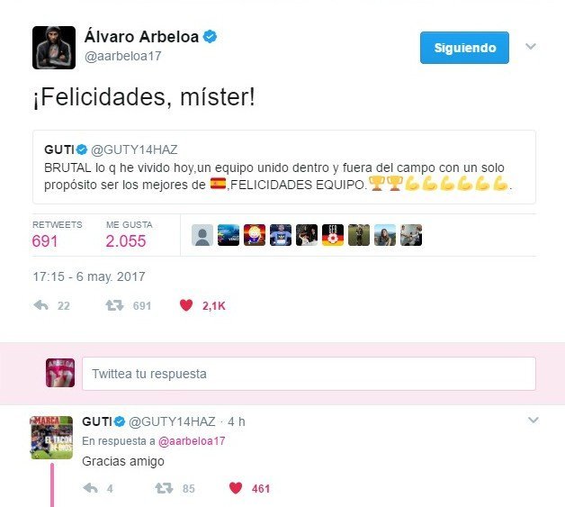Arbeloa se rinde ante Guti: ¡Felicidades, míster!