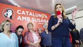 La candidata a liderar el PSOE, Susana Díaz, en un acto en Cataluña este sábado