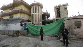 La embajada española en Kabul tras el atentado. / EFE