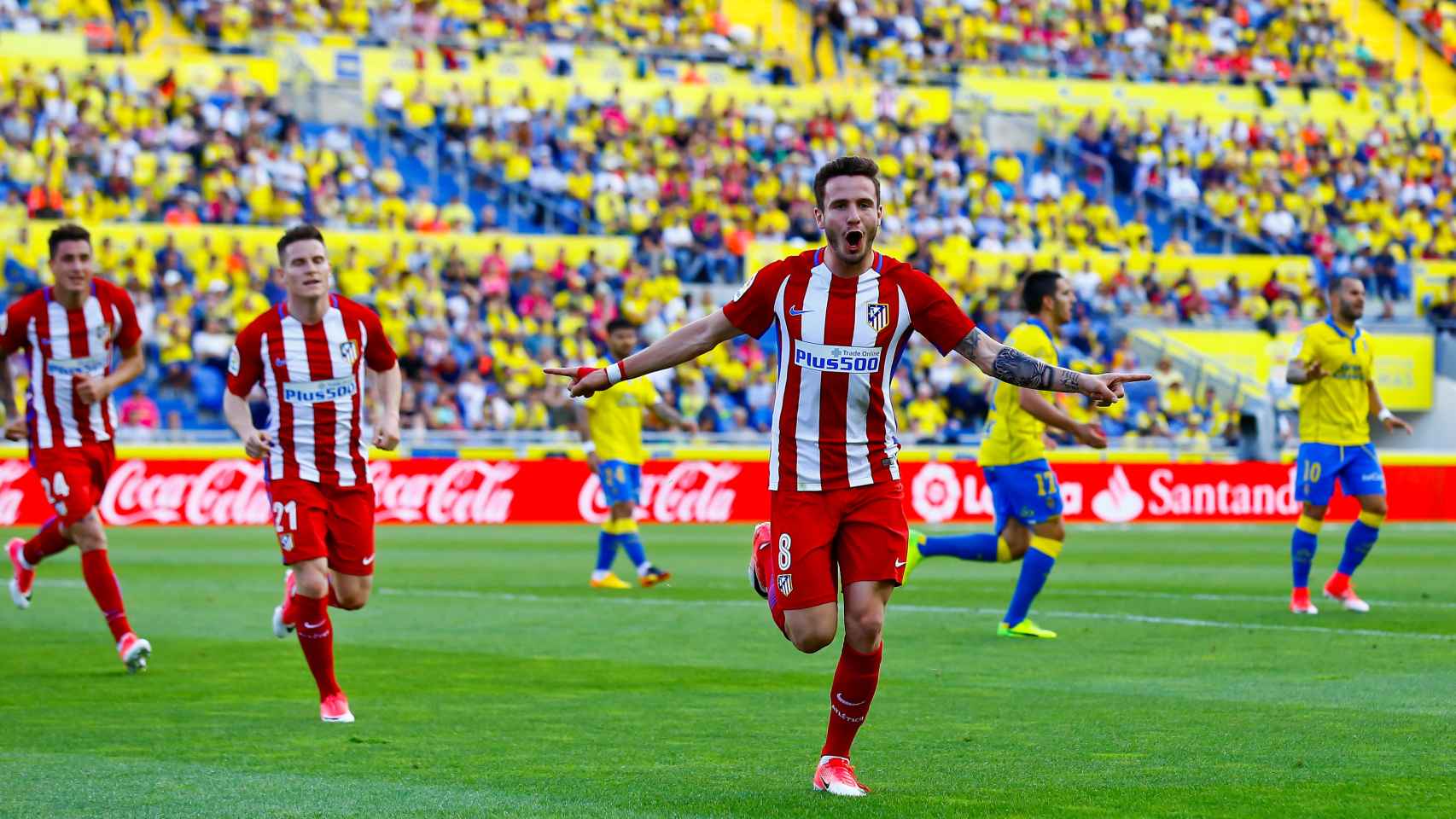 Sául celebra un gol contra Las Palmas.