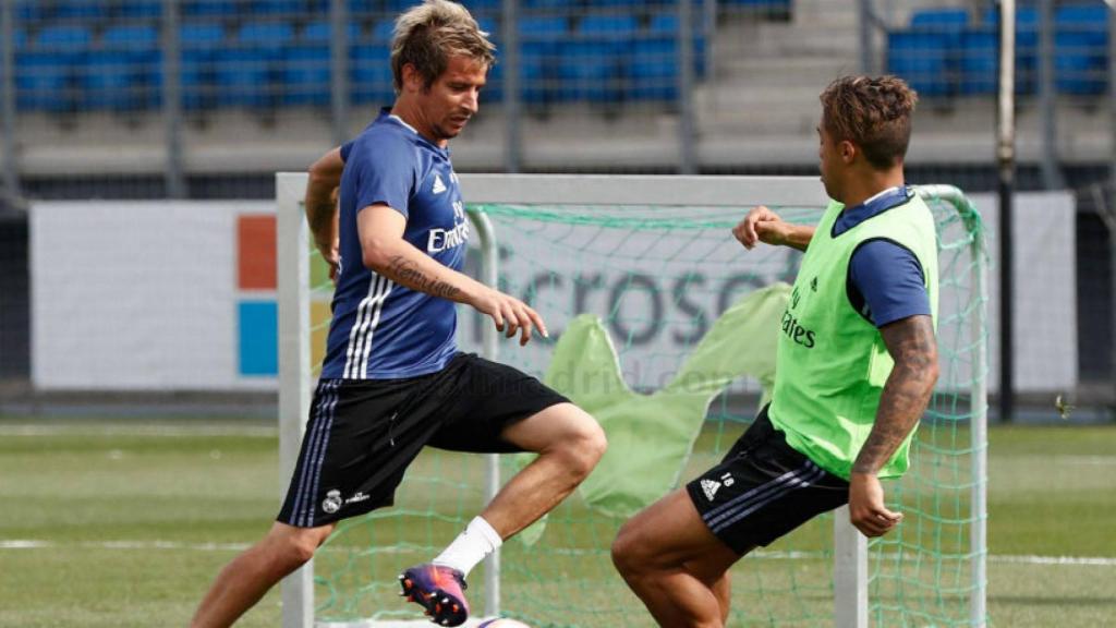 Coentrao y Mariano en en día siguiente al viaje a Múnich