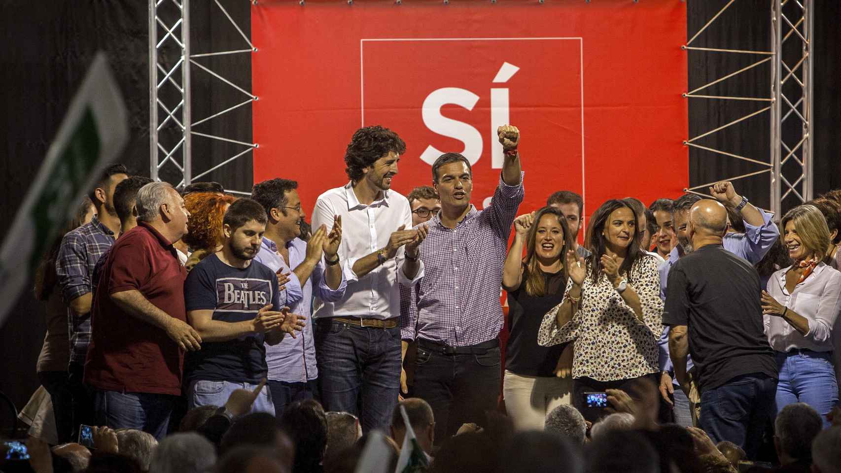 Pedro Sánchez, durante un acto de la campaña para las primarias.