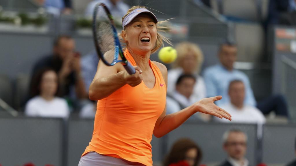 Sharapova, durante el encuentro contra Bouchard.