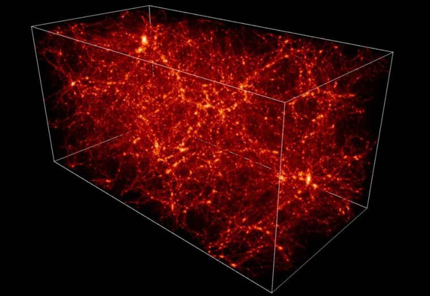 Ilustración de un mapa de materia oscura.