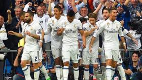 El equipo celebrando un gol de Cristiano ante el Atleti. Foto: Twitter (@Cristiano)