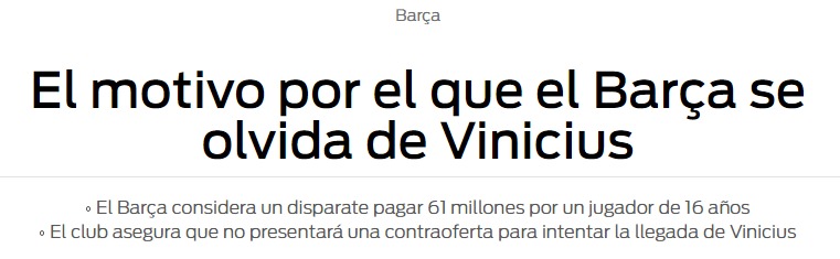 Sport se retrata: sus inventados 61 millones por Vinicius es un disparate, ¿y los 200 por Neymar?