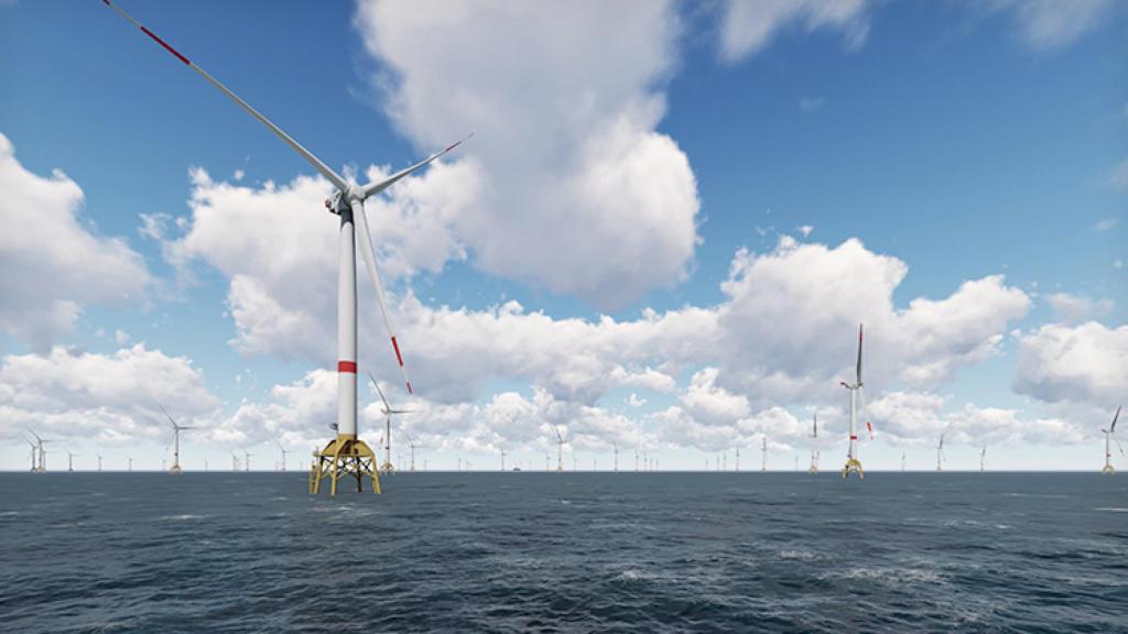 Una imagen del parque eólico marino de Iberdrola en el mar Báltico.