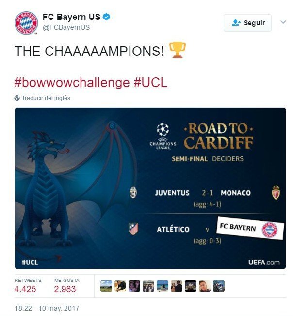 El Bayern intenta trollear al Madrid en Twitter y ocupa su lugar en Champions