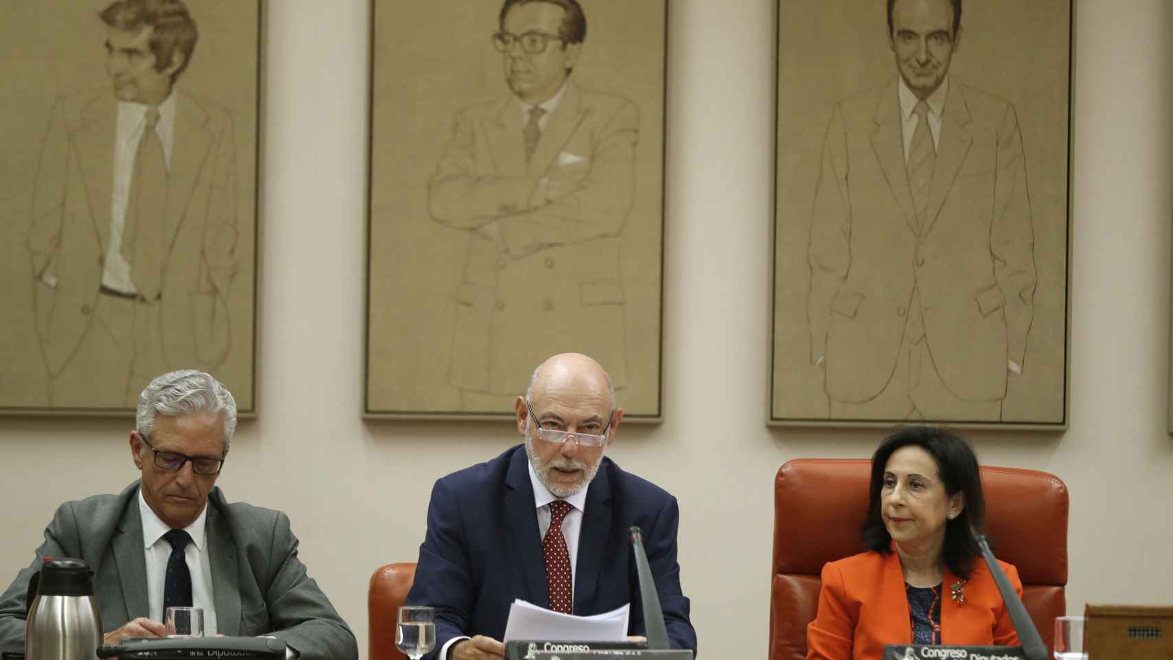 El fiscal general del Estado, José Manuel Maza, comparece ante la Comisión de Justicia del Congreso en presencia de su presidenta, Margarita Robles, para aclarar la gestión del caso Lezo