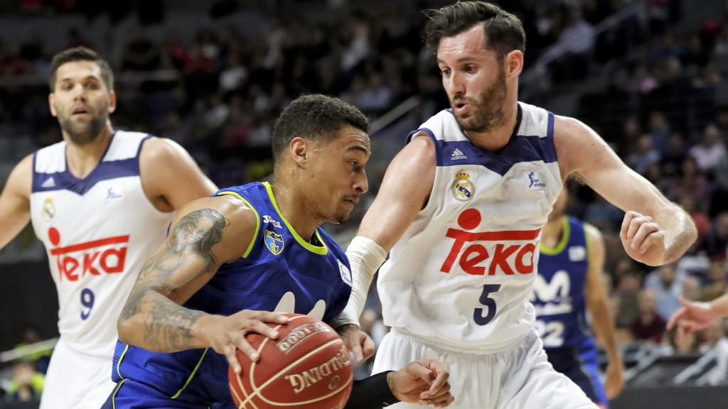 Edwin Jackson en un partido contra el Real Madrid esta temporada.