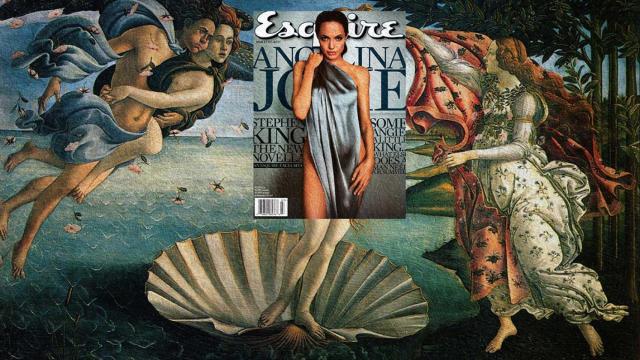 Angelina Jolie en “El nacimiento de Venus” de Sandro Botticelli (1484). | Foto: Eisen Bernard Bernardo.